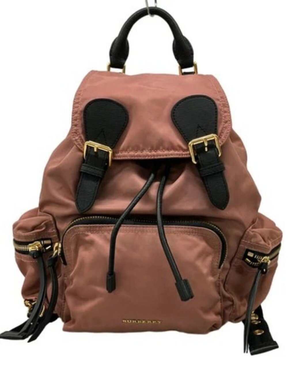 BURBERRY LONDON ENGLAND 4020959 Pink Beige Black Nylon Leather Backpack